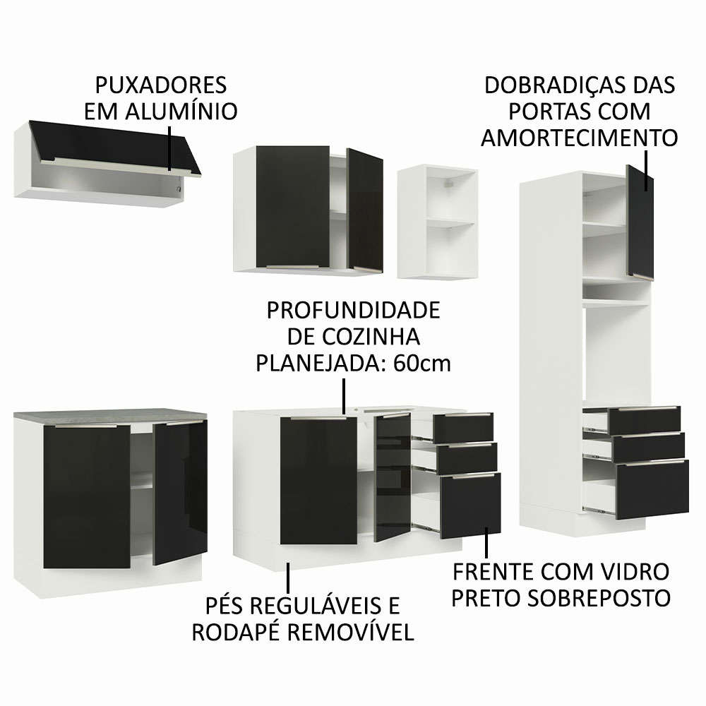 Foto 5 pulgar | Cocina Integral Completa Madesa Lux Negro 260 cm