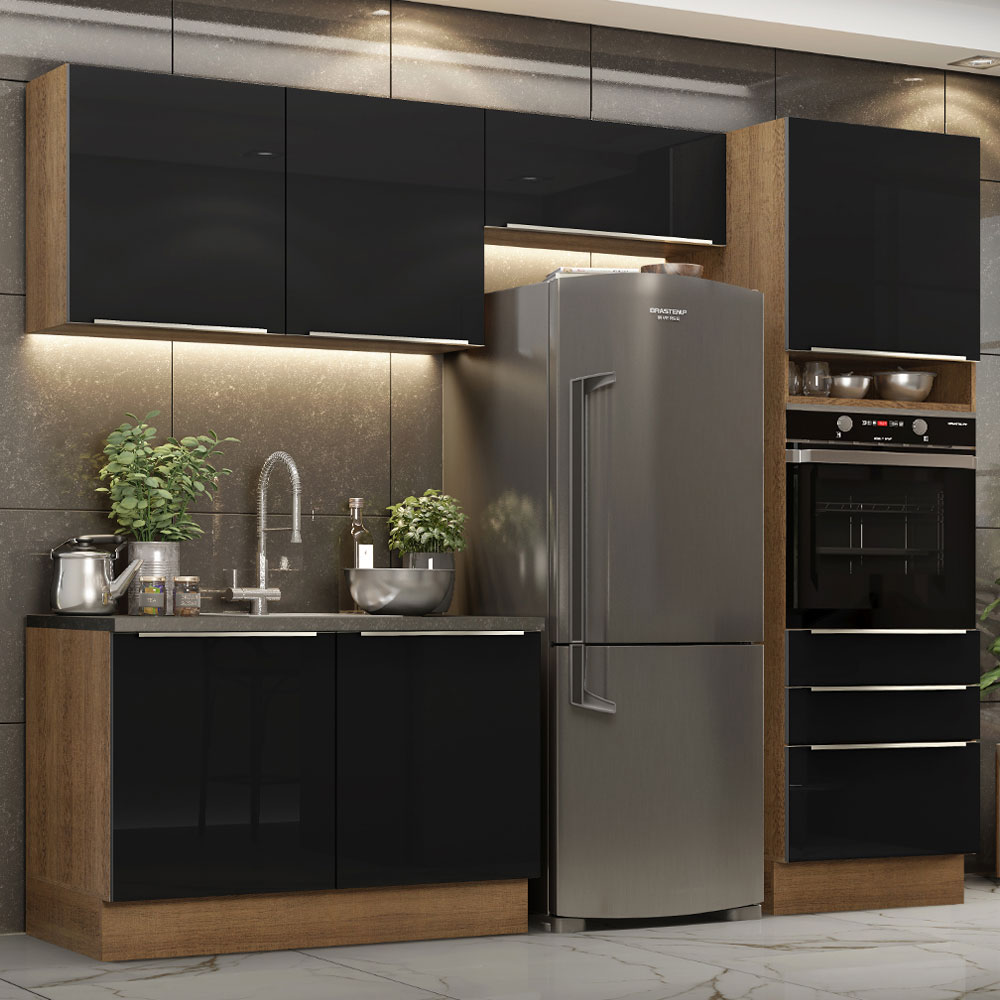 Cocina Madesa Lux Completa 260 cm Negra