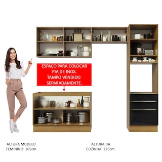 Foto 5 | Cocina Madesa Lux Completa 260 cm Negra