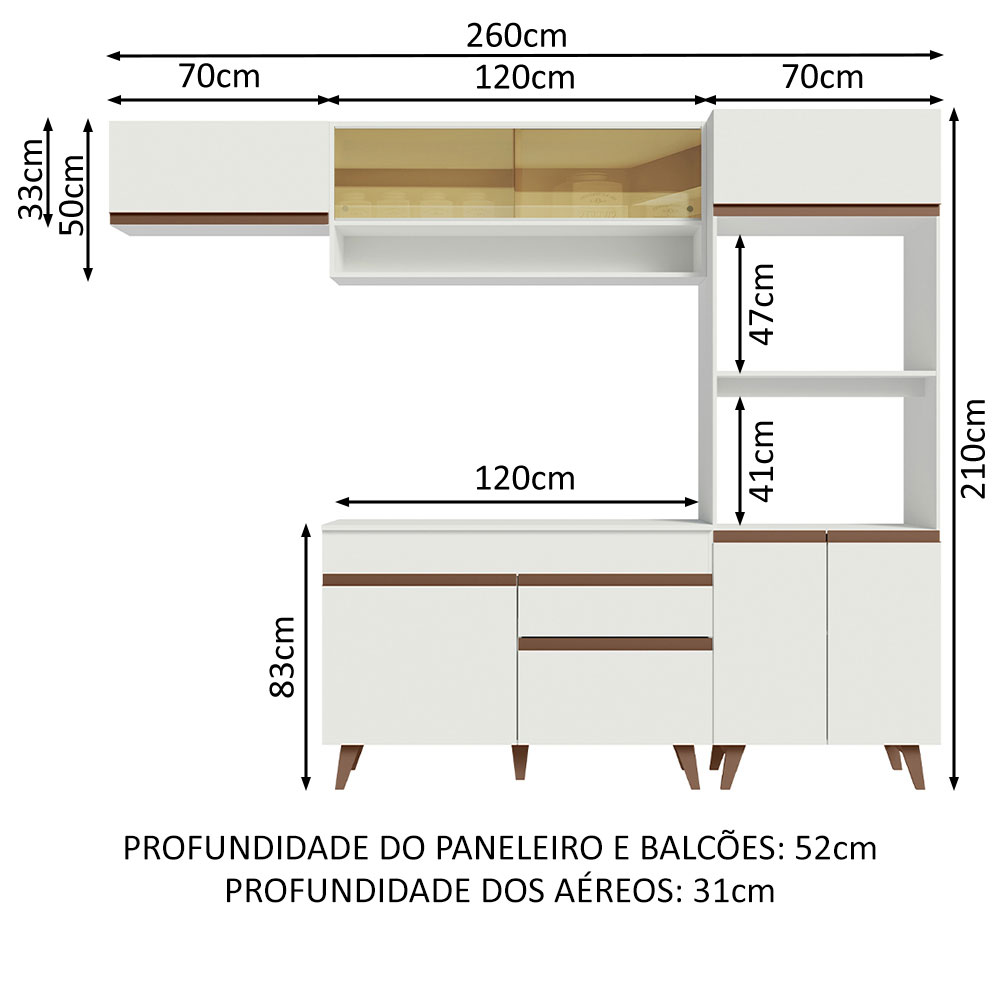 Foto 4 pulgar | Cocina Integral Completa Madesa Reims Blanco 260 cm