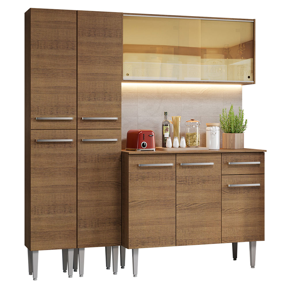 Foto 3 pulgar | Gabinete de Cocina Integral Compacto Madesa Emilly Rustic  169 cm