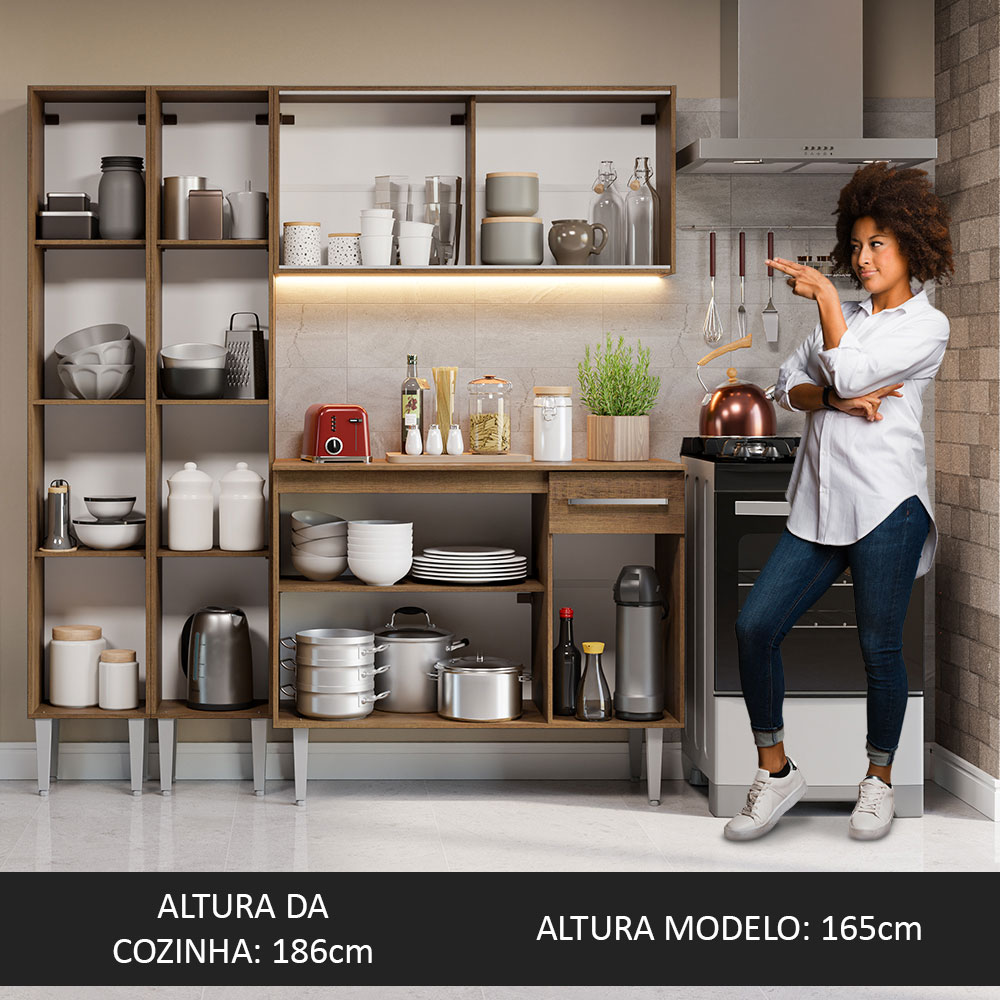 Foto 6 pulgar | Gabinete de Cocina Integral Compacto Madesa Emilly Rustic  169 cm