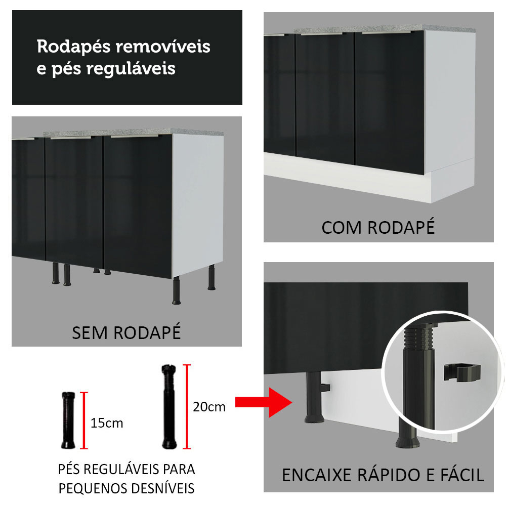 Foto 9 pulgar | Cocina Integral Completa Madesa Lux Negra 270 cm