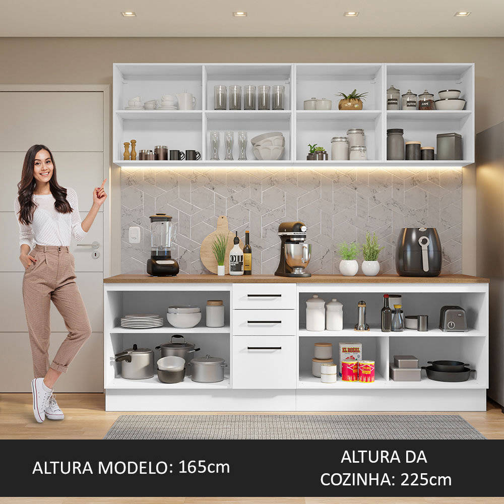 Foto 4 | Cocina Completa Madesa Agata 240 cm Blanco Rústico