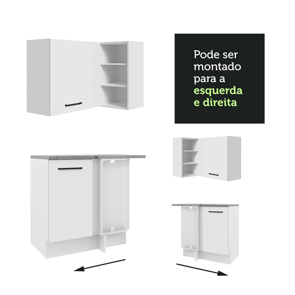 Foto 9 pulgar | Gabinete De Cocina Integral Madesa Completa De Esquinero 486 Cm X 60 Cm Agata Blanco 01