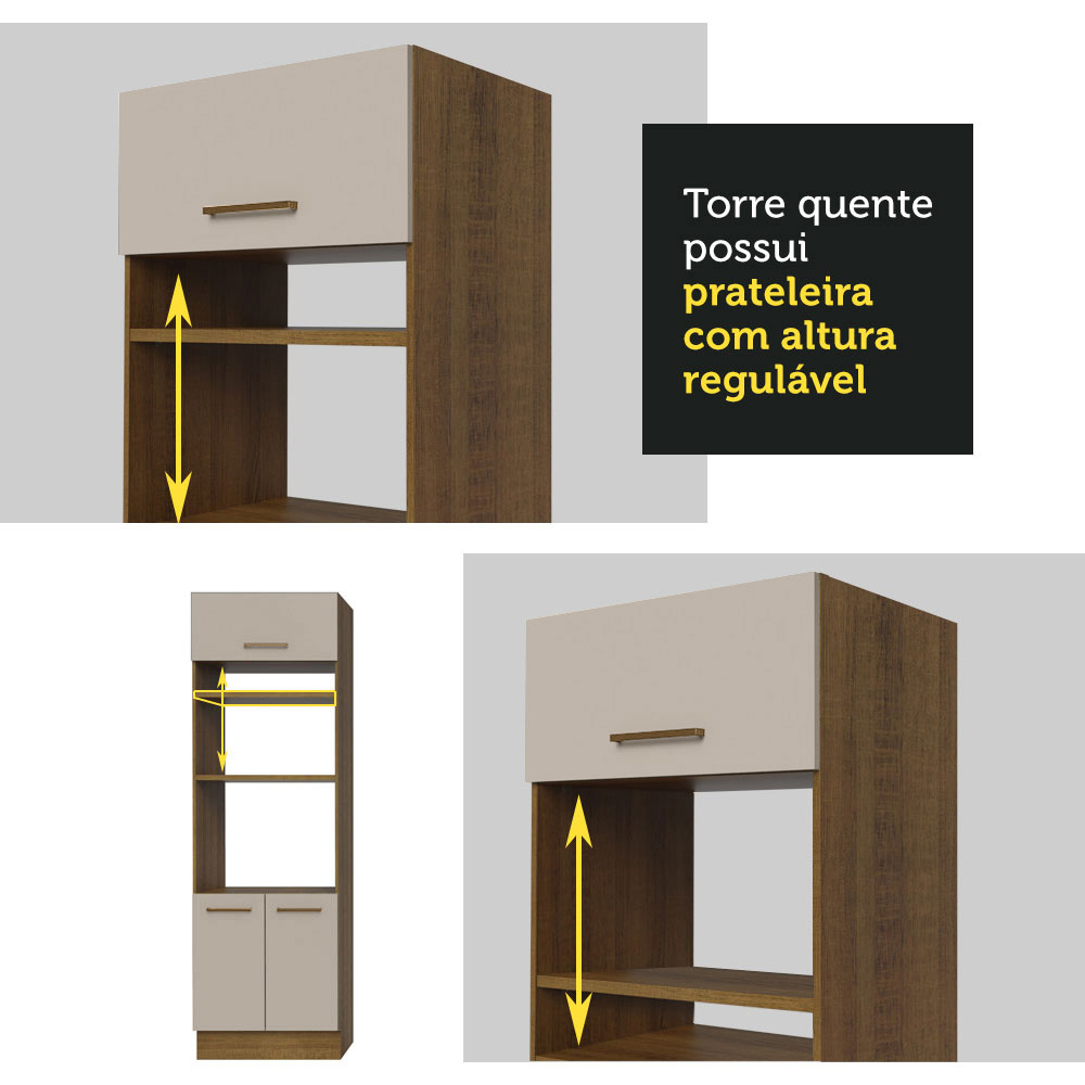 Foto 9 pulgar | Madesa Gabinete De Cocina Integral Completo 330 Cm Agata Rustic/Crema 01