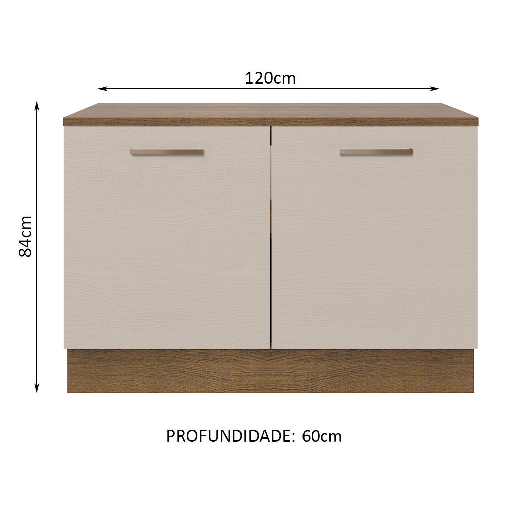 Foto 2 | Gabinete Inferior de Cocina para Fregadero Madesa Agata Rústico/Crema 2 Puertas - con Cubierta
