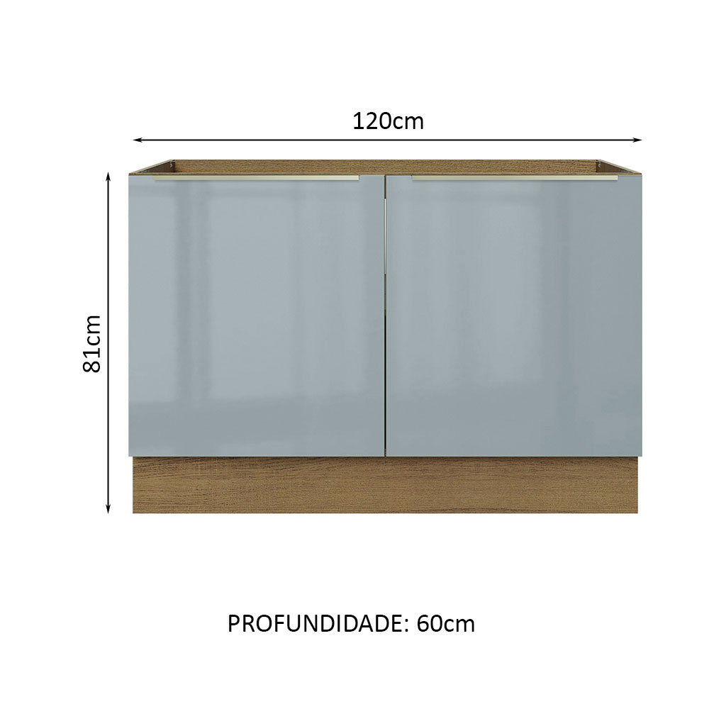 Foto 3 pulgar | Gabinete Bajo de Cocina para Fregadero Madesa Lux Rústico/Gris 2 Puertas - sin Encimera