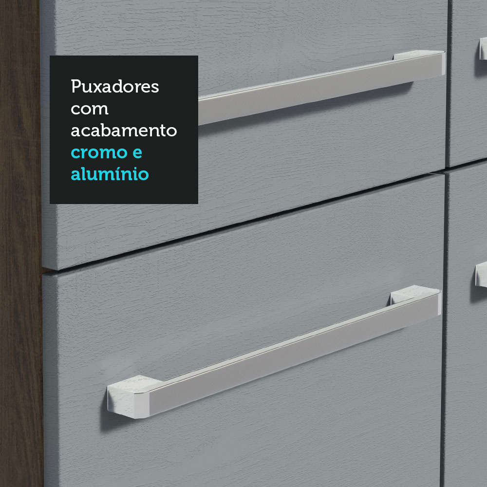Foto 6 | Gabinete de Cocina Integral Madesa Emilly Fit Rústico/Gris