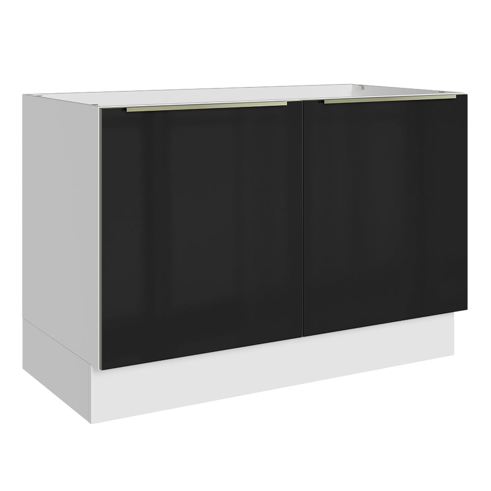 Foto 2 pulgar | Gabinete Bajo de Cocina para Fregadero Madesa Lux Blanco/Negro 2 Puertas - sin Encimera