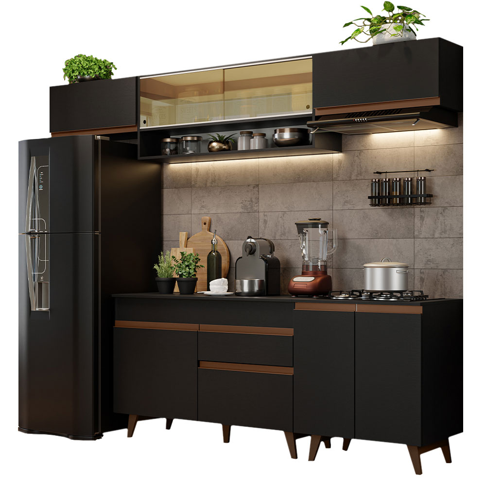 Foto 3 pulgar | Gabinete de Cocina Integral Completa Madesa 260 cm Reims Negro11