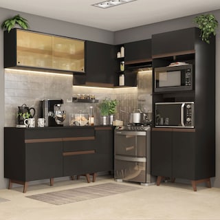 Foto 1 | Gabinete de Cocina Integral Completa de Esquinero Madesa 402 cm Reims Negro 02