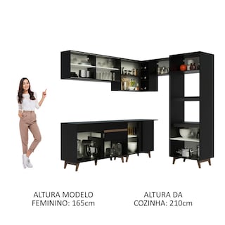 Foto 5 | Gabinete de Cocina Integral Completa de Esquinero Madesa 402 cm Reims Negro 02