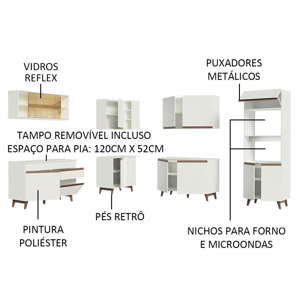 Foto 4 | Gabinete de Cocina Integral Completa de Esquinero Madesa 452 cm Reims Blanco 01