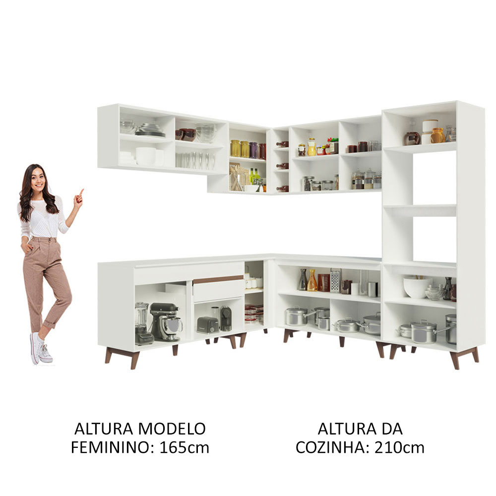 Foto 6 pulgar | Gabinete de Cocina Integral Completa de Esquinero Madesa 452 cm Reims Blanco 01