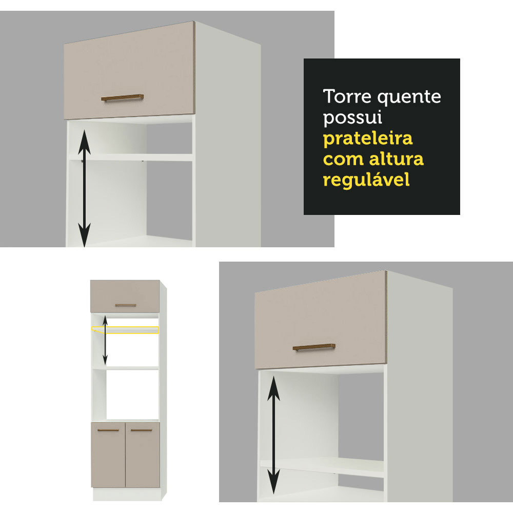 Foto 4 | Gabinete de Cocina Integral Esquinero Completo Madesa 486 cm x 60 cm Agata Blanco y Crema 01