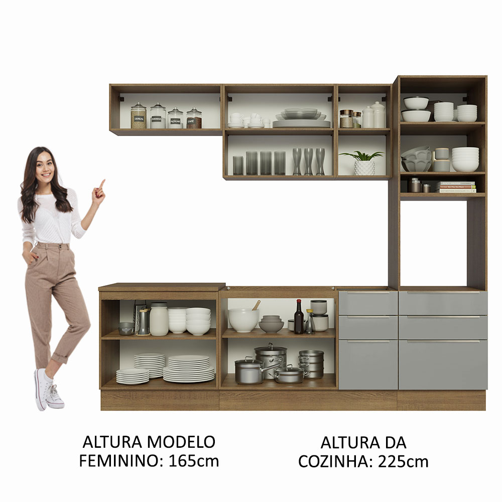 Foto 5 | Cocina Integral Madesa GRLX2600089N Gris de 260 Cm