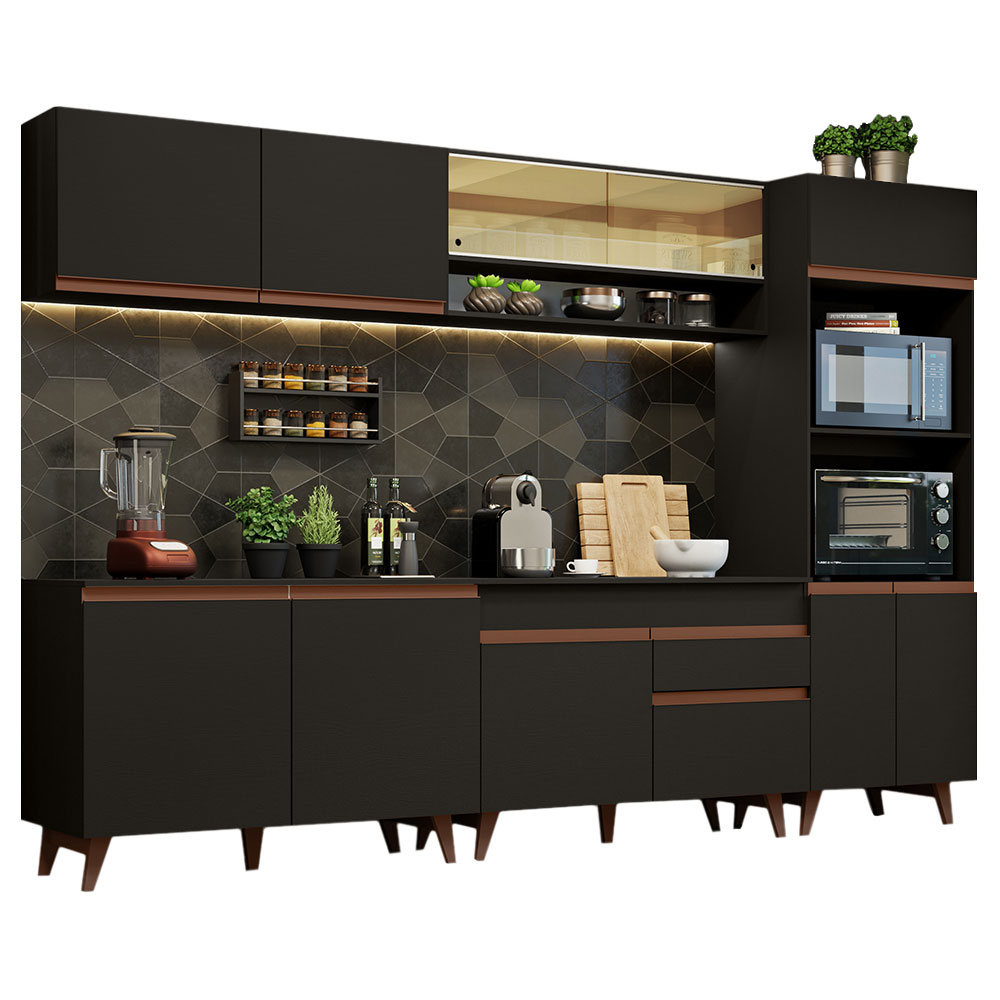 Foto 2 pulgar | Cocina Integral Madesa GRRM3100028N Negra de 310 Cm