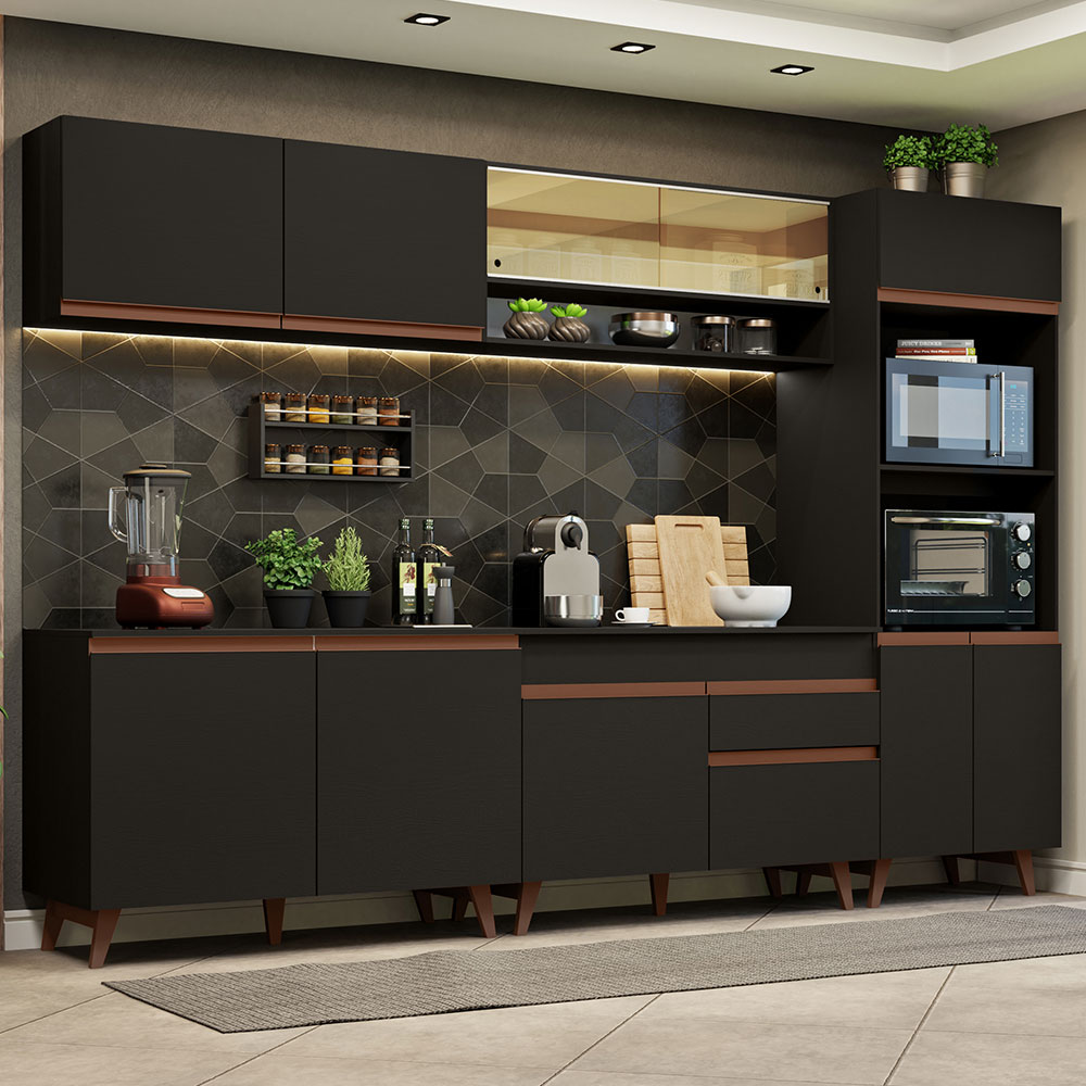 Foto 3 pulgar | Cocina Integral Madesa GRRM3100028N Negra de 310 Cm