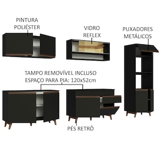 Foto 4 | Cocina Integral Madesa GRRM3100028N Negra de 310 Cm
