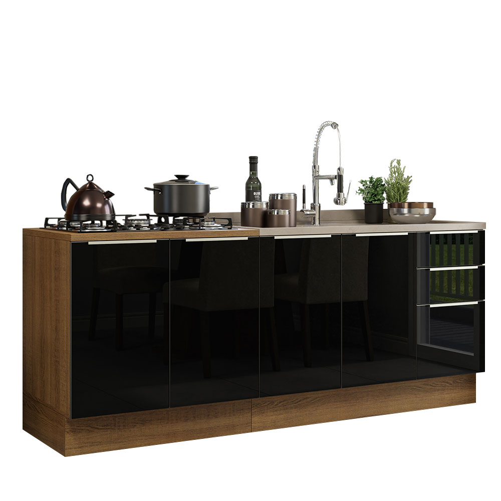 Foto 2 pulgar | Mueble para Cocina Madesa Negro con 4 Puertas