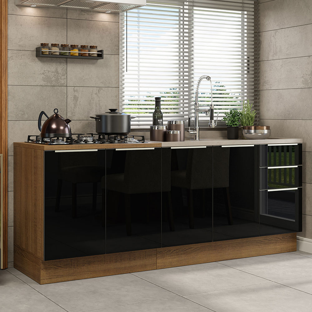 Foto 2 | Mueble para Cocina Madesa Negro con 4 Puertas