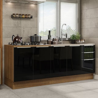 Foto 2 | Mueble para Cocina Madesa Negro con 4 Puertas