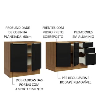 Foto 4 | Mueble para Cocina Madesa Negro con 4 Puertas