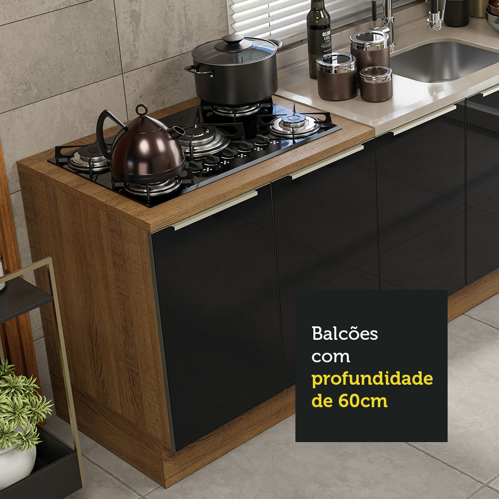 Foto 8 pulgar | Mueble para Cocina Madesa Negro con 4 Puertas