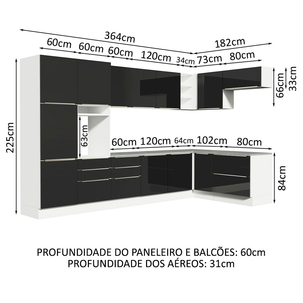 Foto 4 pulgar | Cocina Integral Madesa GCLX54600573 Negra 546 Cm