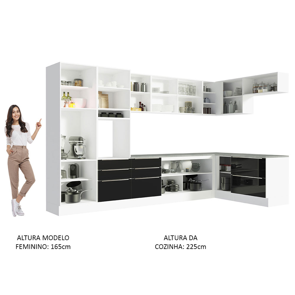 Foto 4 | Cocina Integral Madesa GCLX54600573 Negra 546 Cm