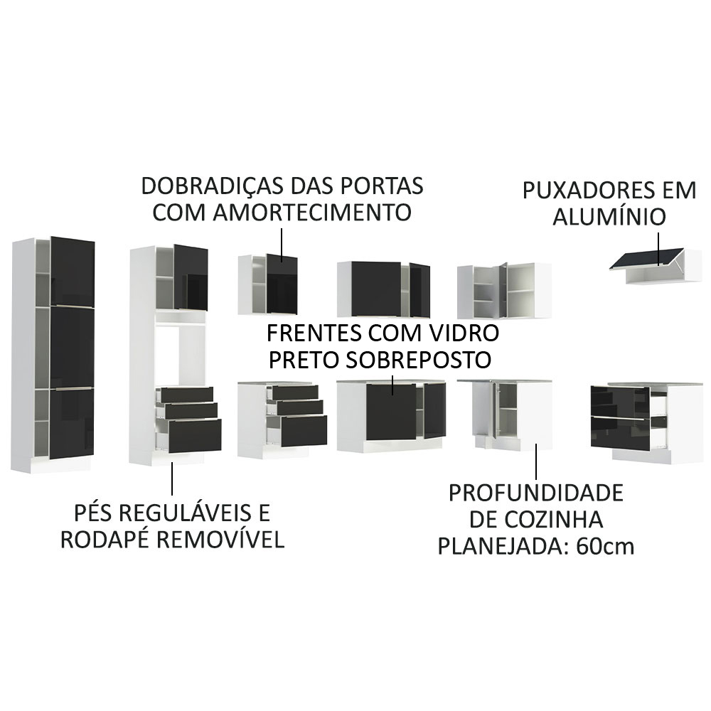 Foto 5 | Cocina Integral Madesa GCLX54600573 Negra 546 Cm