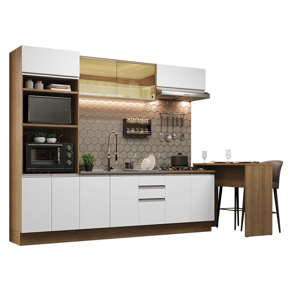 Cocina Integral Madesa GRGL3150016E Blanca 315 Cm