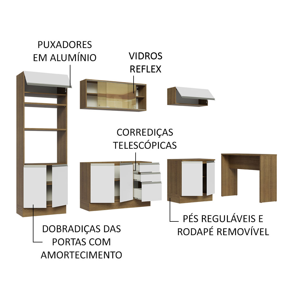 Foto 5 pulgar | Cocina Integral Madesa GRGL3150016E Blanca 315 Cm