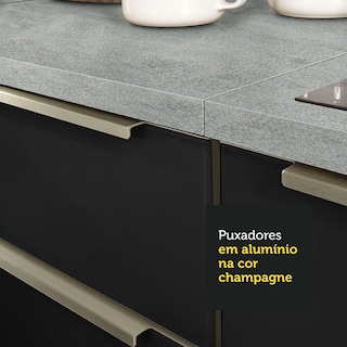 Foto 8 | Gabinete de Cocina Integral Completa Madesa Lux Blanco y Negro 05 240 cm