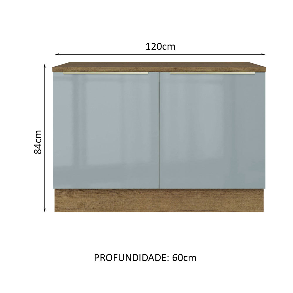 Foto 3 pulgar | Gabinete Bajo de Cocina para Fregadero Madesa Lux Rustic y Cinza de 120 cm 2 Puertas con Encimera