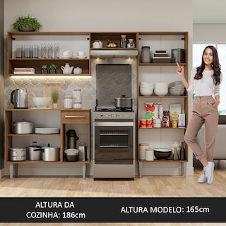 Foto 5 | Gabinete de Cocina Integral Madesa Emilly Pop Rústico y Gris 229 cm