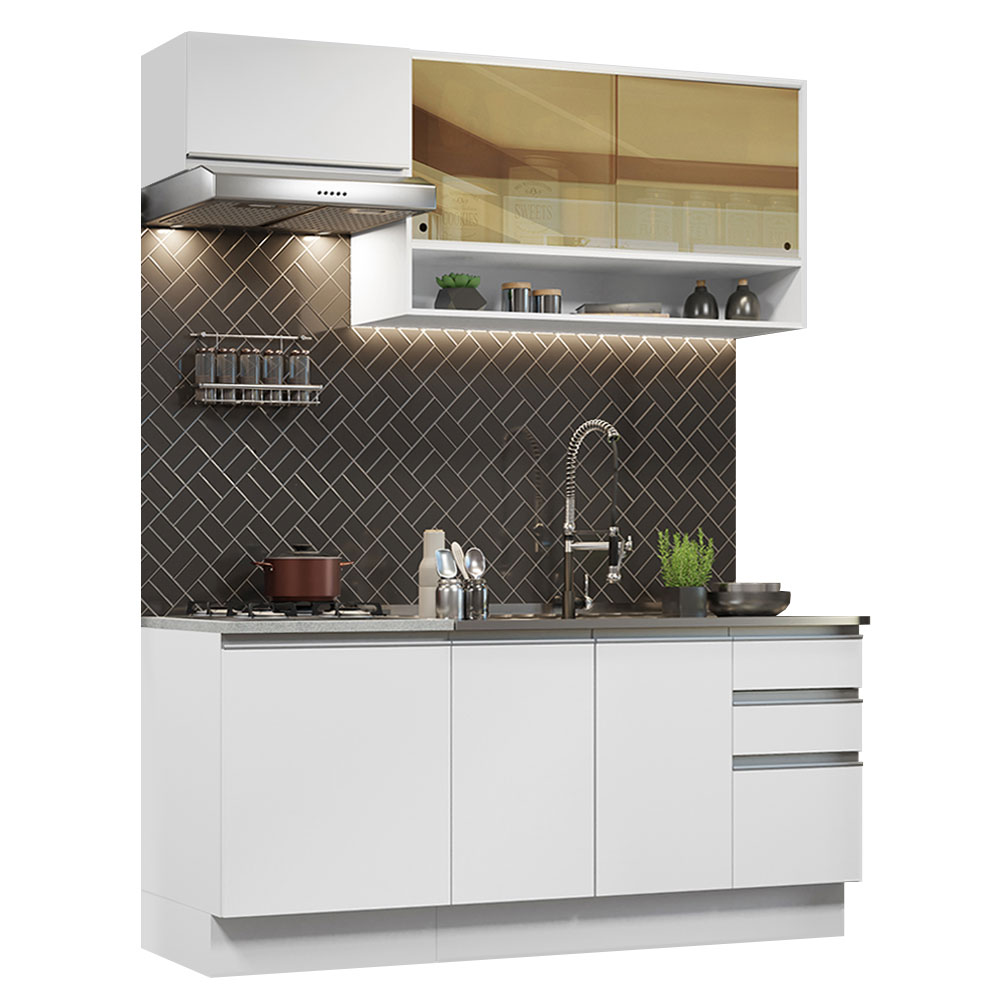 Foto 3 pulgar | Gabinete de Cocina Integral Compacta Madesa Glamy Blanco 08 180 cm