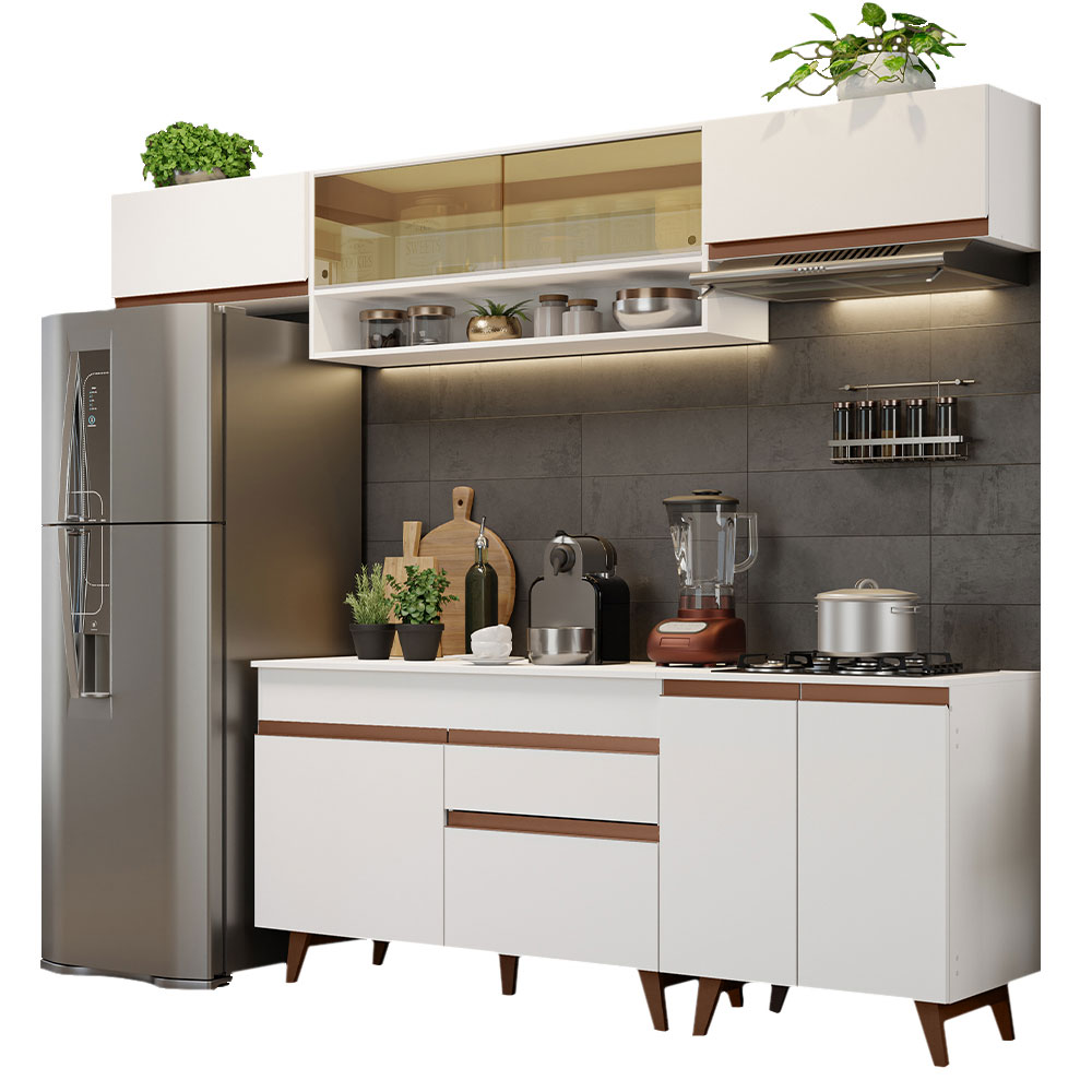 Foto 2 | Gabinete de Cocina Integral Completa Madesa Reims Blanco 11 260 Cm