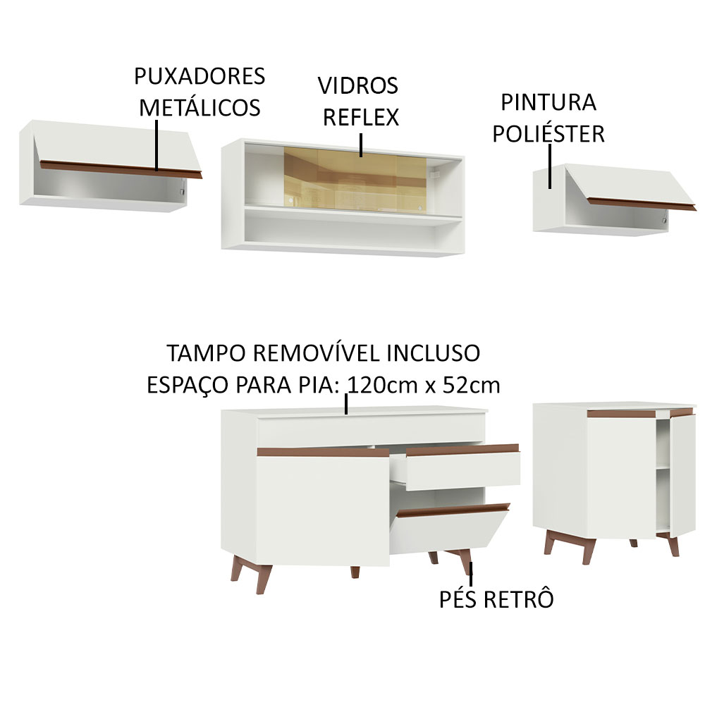 Foto 4 | Gabinete de Cocina Integral Completa Madesa Reims Blanco 11 260 Cm