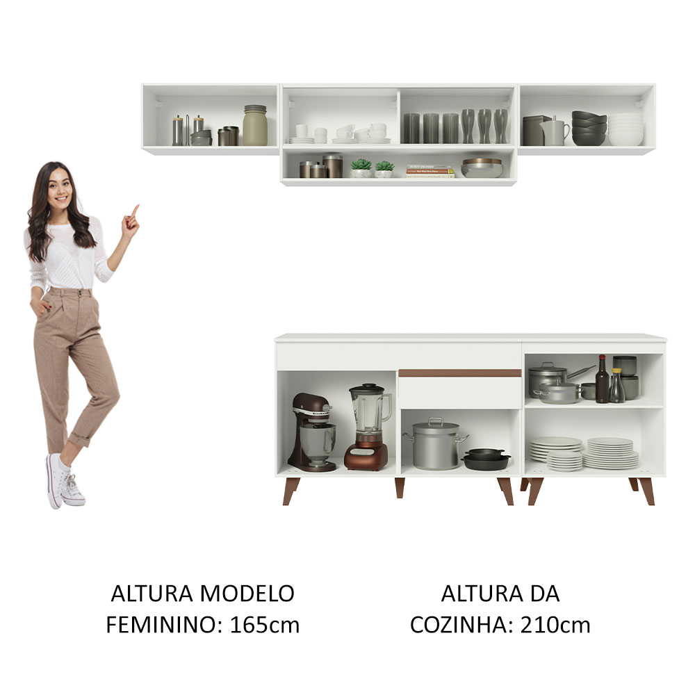 Foto 6 pulgar | Gabinete de Cocina Integral Completa Madesa Reims Blanco 11 260 Cm