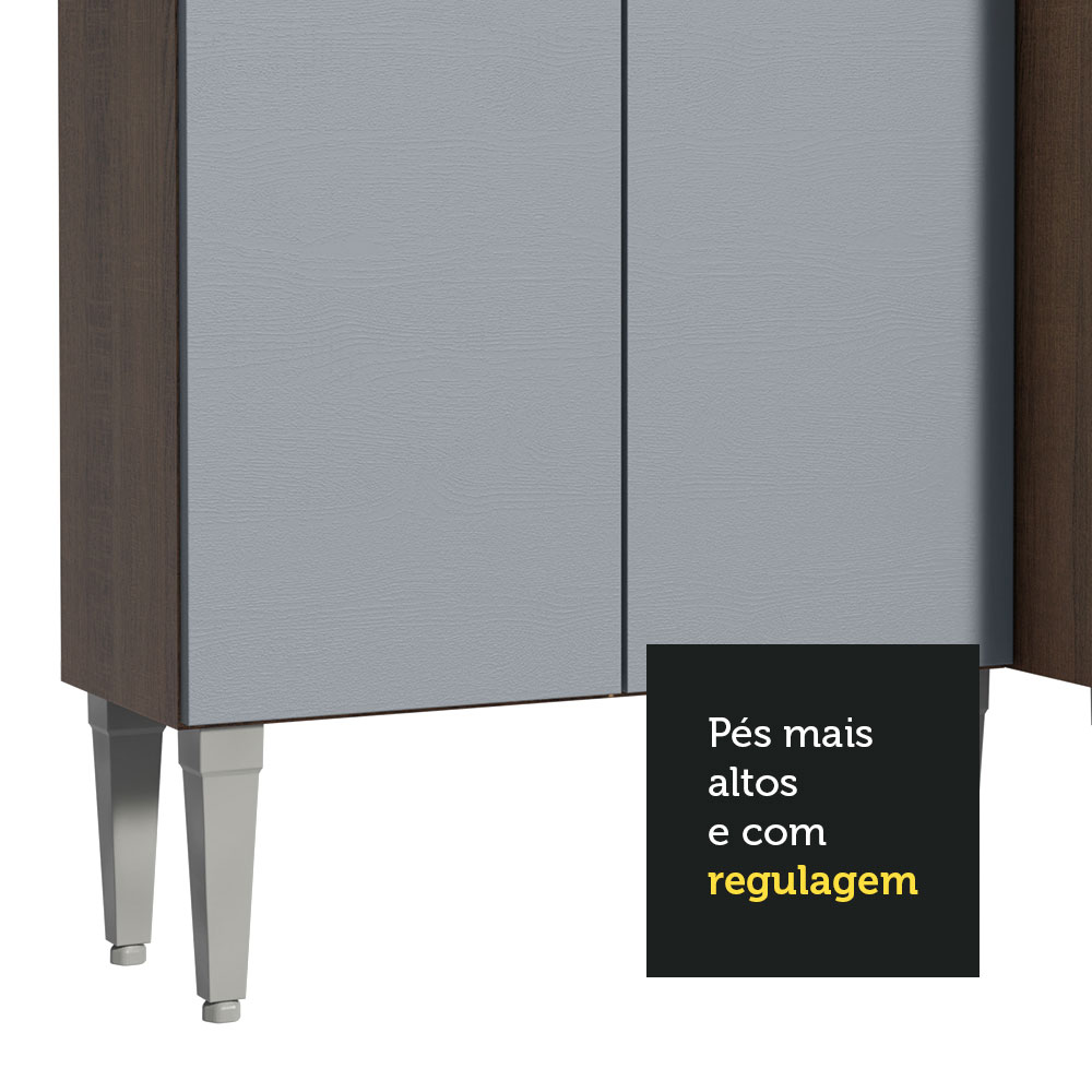 Foto 8 pulgar | Gabinete de Cocina Integral con Fregadero Madesa Emilly Rústico y 12 Gris 229 cm