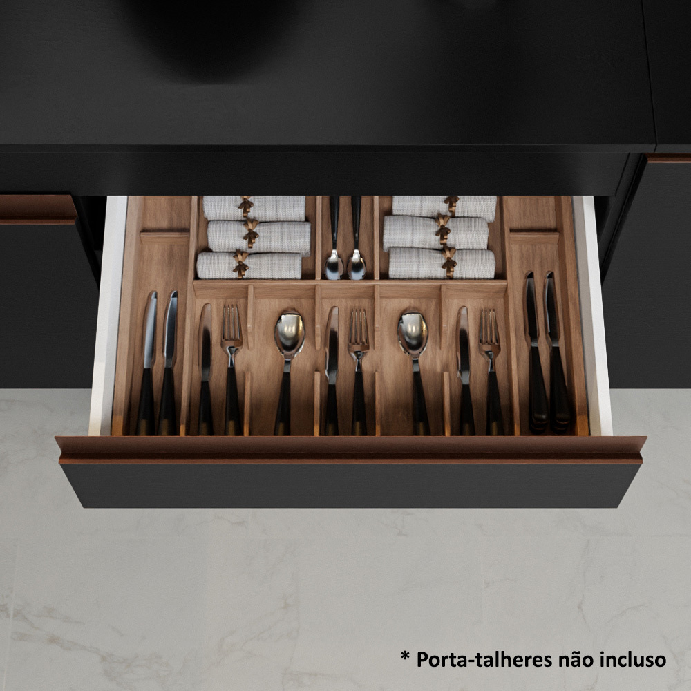 Foto 8 pulgar | Gabinete de Cocina Integral Completa Madesa Reims 01 Negro 260 cm