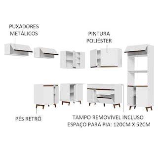 Foto 4 | Gabinete de Cocina Integral Completa Madesa Reims Blanco 01 Esquinero 472 cm