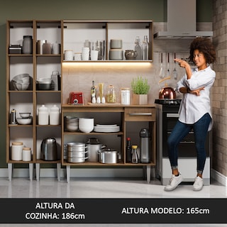 Foto 5 | Gabinete de Cocina Integral Compacta Madesa Emilly 10 Rústico 169 cm