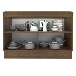 Foto 4 | Gabinete Inferior de Cocina para Fregadero Madesa Glamy Rústico y Blanco 2 Puertas con Cubierta 120 x 60 cm