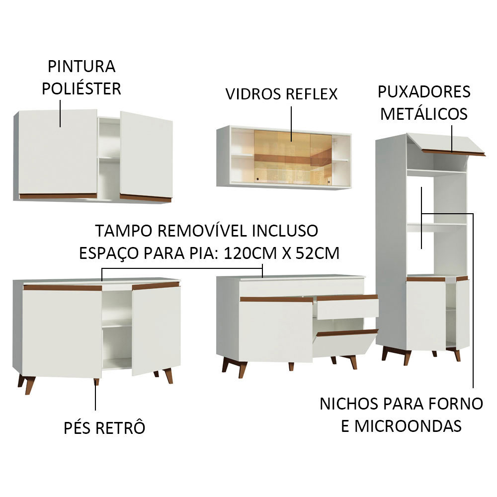 Foto 4 | Gabinete de Cocina Integral Madesa Reims 01 Blanco 310 cm