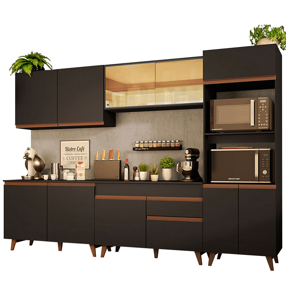 Foto 3 pulgar | Gabinete de Cocina Integral Completa Madesa Reims 01 Negro 310 cm