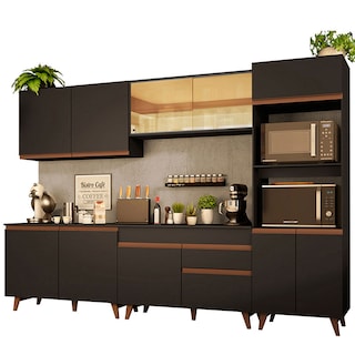 Foto 2 | Gabinete de Cocina Integral Completa Madesa Reims 01 Negro 310 cm