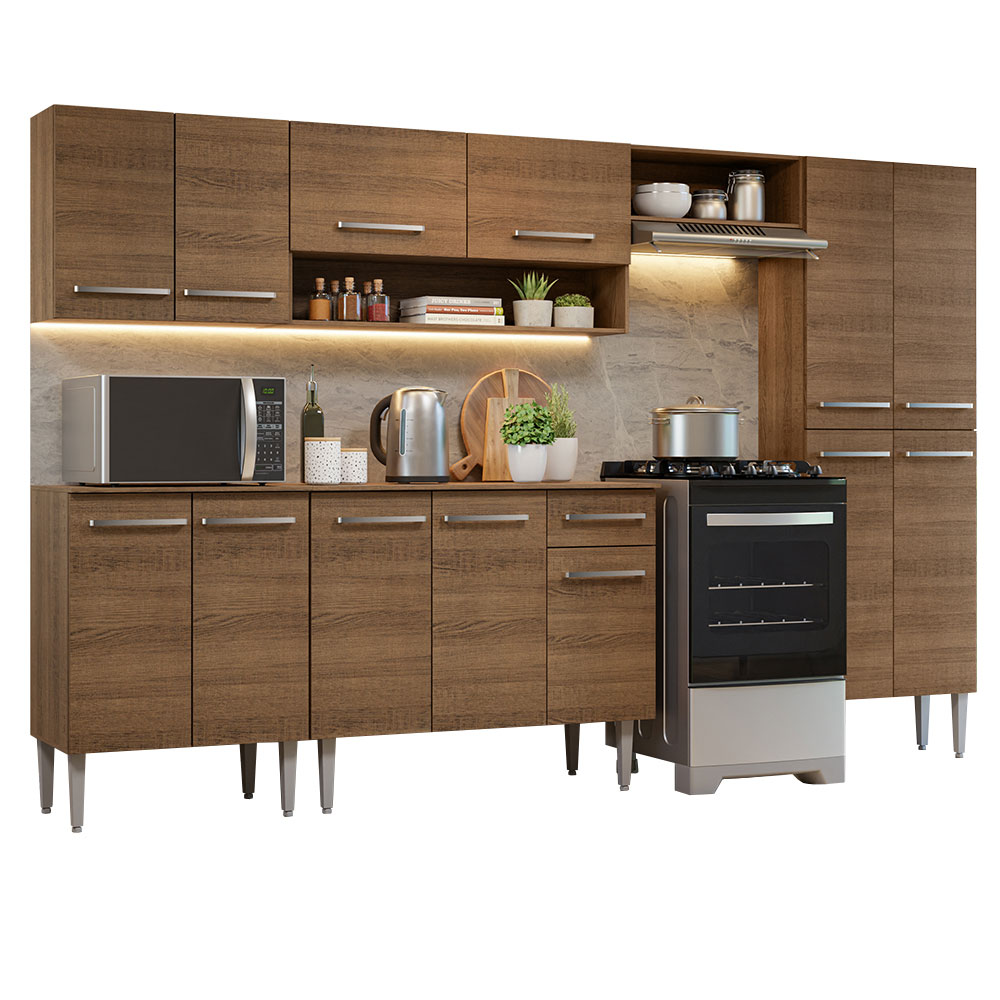 Foto 2 | Armario Cocina Integral Madesa Emilly 10 Rustic 293 cm